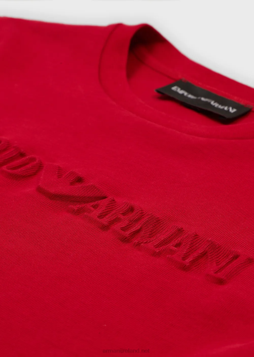 Boy 086V2426 Heavyweight Jersey T-Shirt With Emporio Armani LogoRed