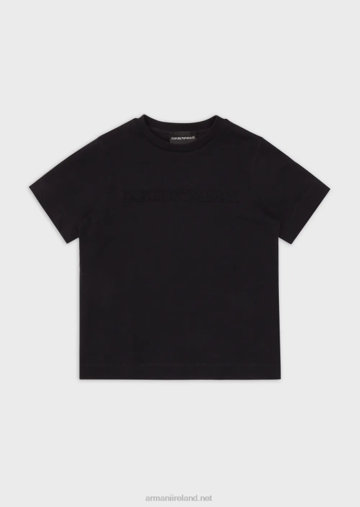 Boy 086V2427 Heavyweight Jersey T-Shirt With Emporio Armani LogoNavy Blue