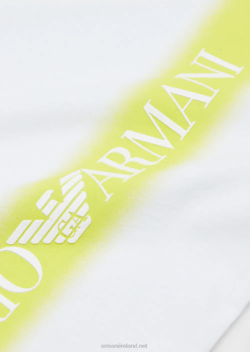 Boy 086V2429 Heavyweight-Jersey T-Shirt With Gradient Stripe And Ea Crew Logo Armani