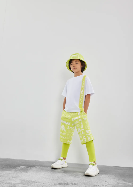 Boy 086V2429 Heavyweight-Jersey T-Shirt With Gradient Stripe And Ea Crew Logo Armani