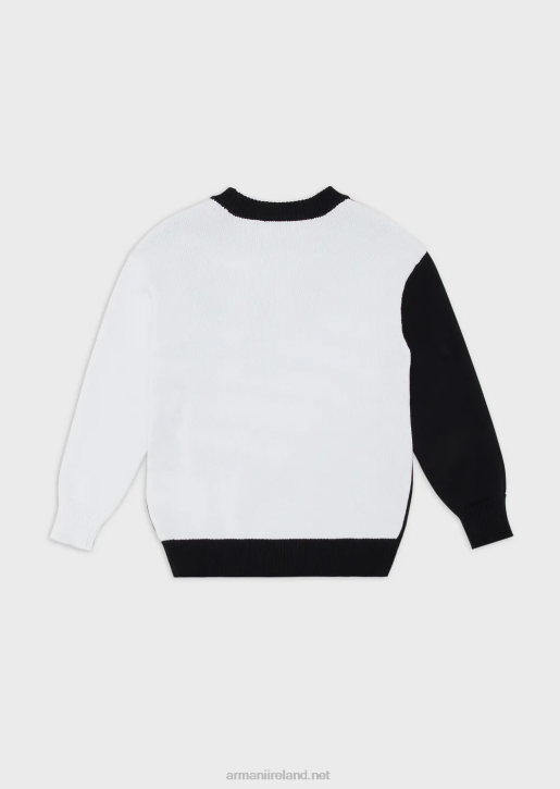 Boy 086V2430 Jumper With Jacquard Oversized Eagle Armani