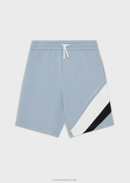 Boy 086V2431 Double-Jersey Drawstring Board Shorts With Colour-Block Details Armani Azure