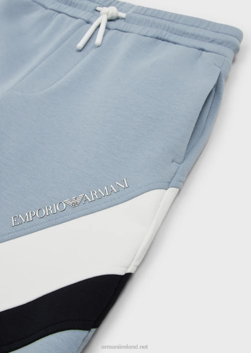 Boy 086V2431 Double-Jersey Drawstring Board Shorts With Colour-Block Details Armani Azure