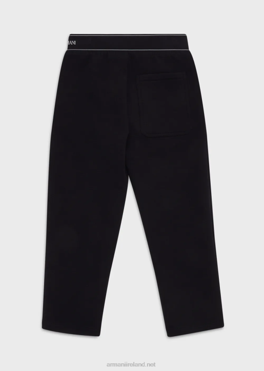 Boy 086V2432 Double-Jersey Joggers With Logo Waistband Armani Navy Blue