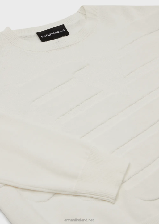 Boy 086V2436 Jumper With Oversized Ea Inlay Armani White
