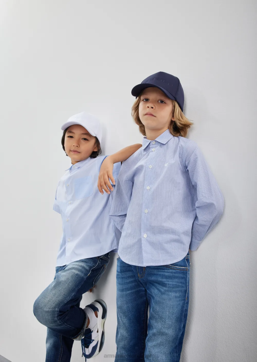 Boy 086V2437 J75 Faded Stretch-Denim Jeans Armani Medium Blue