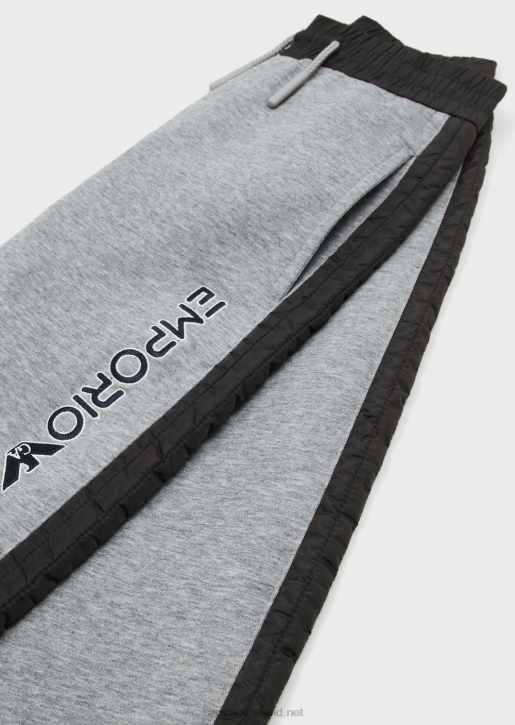 Boy 086V2448 Double-Jersey Joggers With Stencil Logo Armani Melange Gray