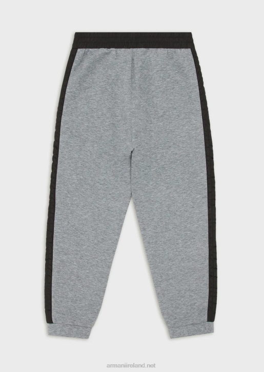 Boy 086V2448 Double-Jersey Joggers With Stencil Logo Armani Melange Gray