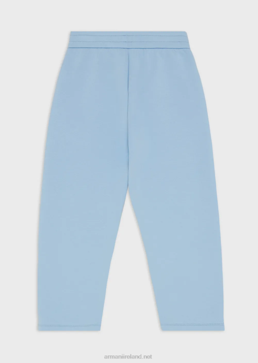 Boy 086V2449 Double-Jersey Drawstring Trousers With Logo Patch Armani Azure