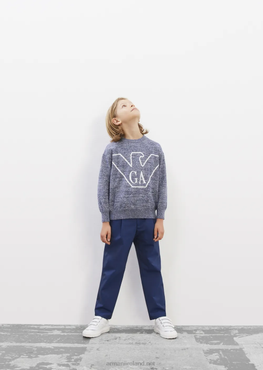 Boy 086V2457 Darted Trousers In Stretch Fabric Armani Navy Blue