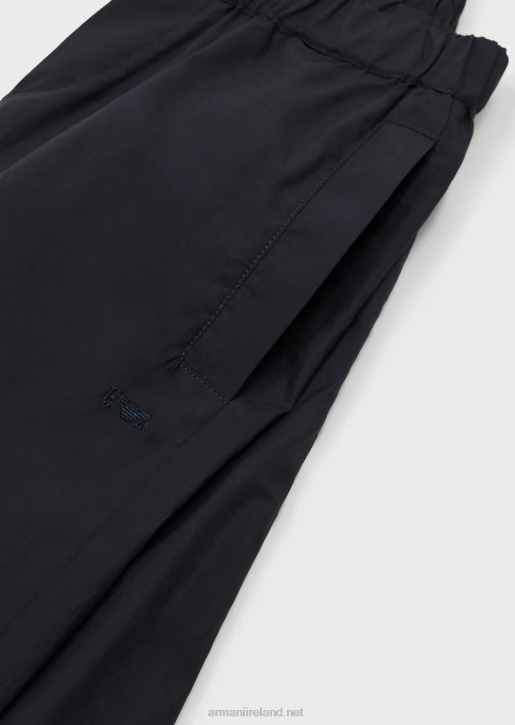 Boy 086V2459 Cotton Trousers With Elasticated Waist Armani Navy Blue