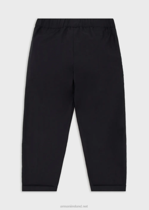 Boy 086V2459 Cotton Trousers With Elasticated Waist Armani Navy Blue