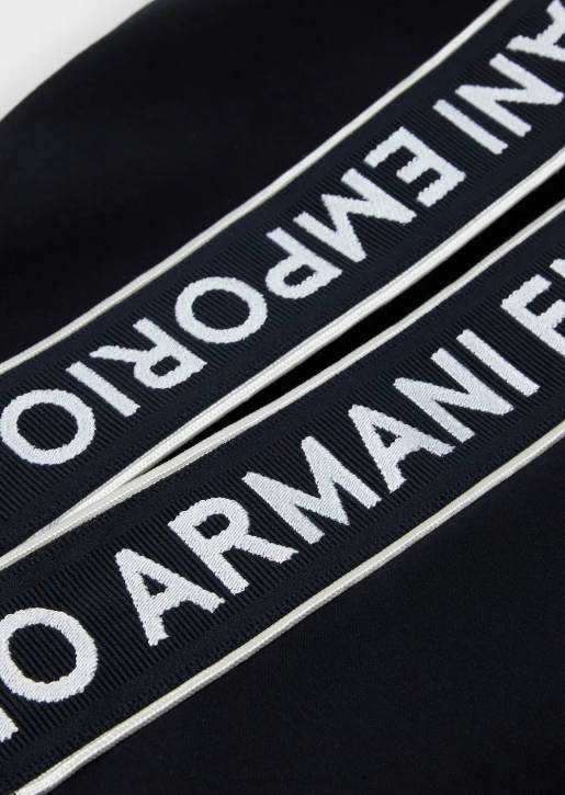 Boy 086V2464 Double-Jersey Full-Zip Sweatshirt With Logo Tape Armani Navy Blue