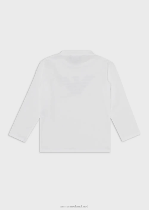 Boy 086V2475 Pima-Jersey Jumper With Logo Armani
