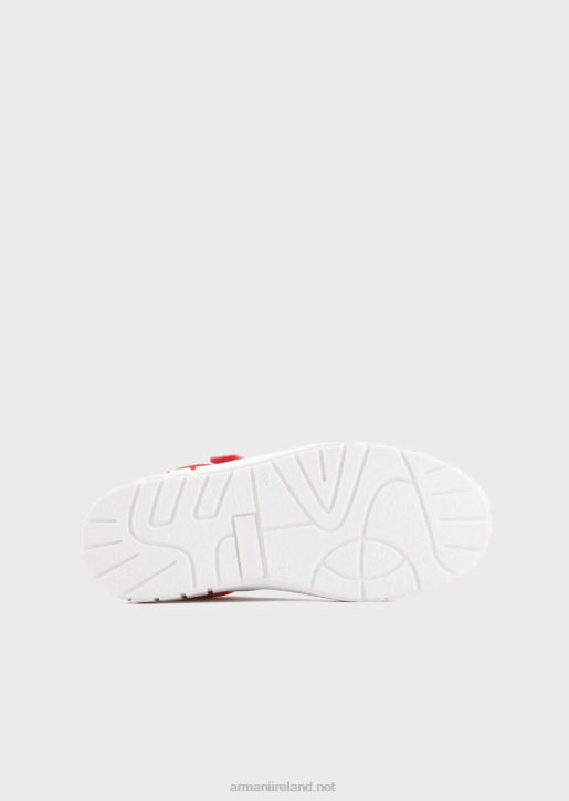 Boy 086V2478 Sneakers With Velcro And Stitched Elastic Insert Armani White