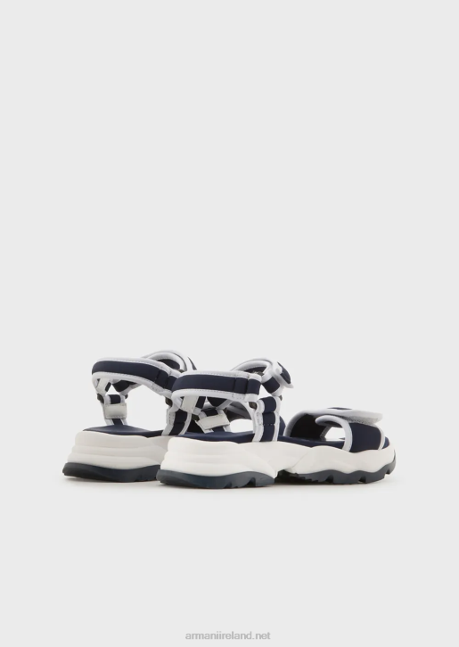 Boy 086V2480 Fabric Sandals With Tape And Velcro Armani Black
