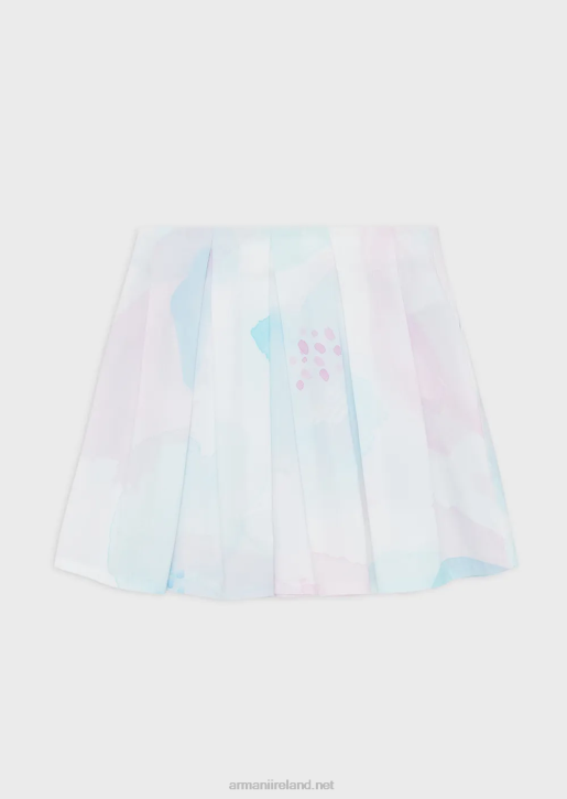Girl 086V2541 Poplin Skirt With Watercolour Floral Print Armani