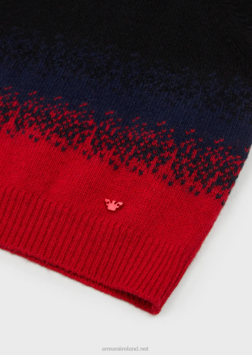 Girl 086V2570 Needle-Punched Wool-Blend Jumper Armani