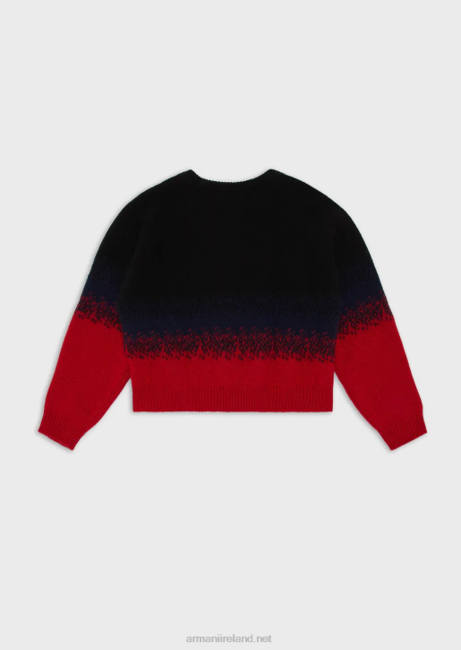 Girl 086V2570 Needle-Punched Wool-Blend Jumper Armani