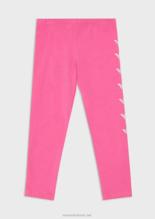 Girl 086V2576 Ea Crew Jersey Leggings With Vertical Eagles Armani Fuchsia