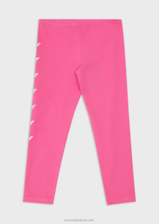 Girl 086V2576 Ea Crew Jersey Leggings With Vertical Eagles Armani Fuchsia