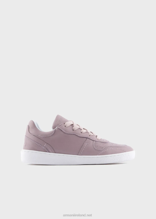 Girl 086V2579 Leather Sneakers With Perforations Armani Pink