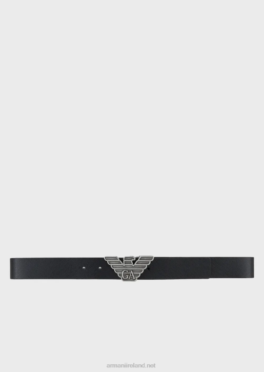 Men 086V2007 Gift Box With Reversible Belt In Saffiano Leather And Interchangeable Buckle Armani Black