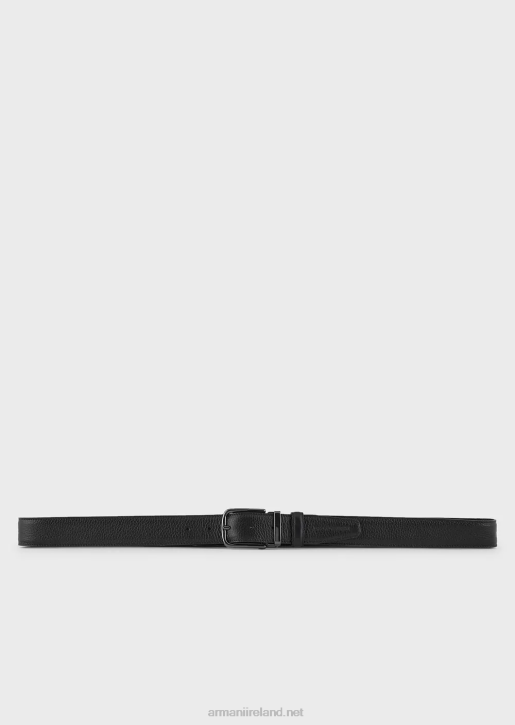 Men 086V2022 Reversible Belt In Pebbled Leather Armani Black