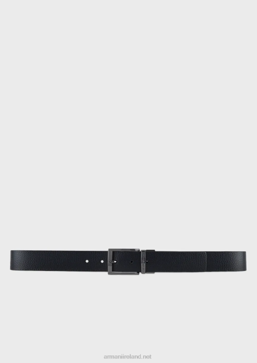 Men 086V2024 Reversible Leather Belt With Boarded Finish Armani