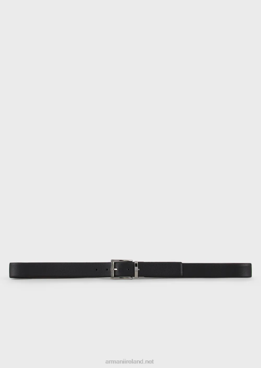 Men 086V2029 Reversible Belt In Printed Boarded Leather And Smooth Leather Armani Brown