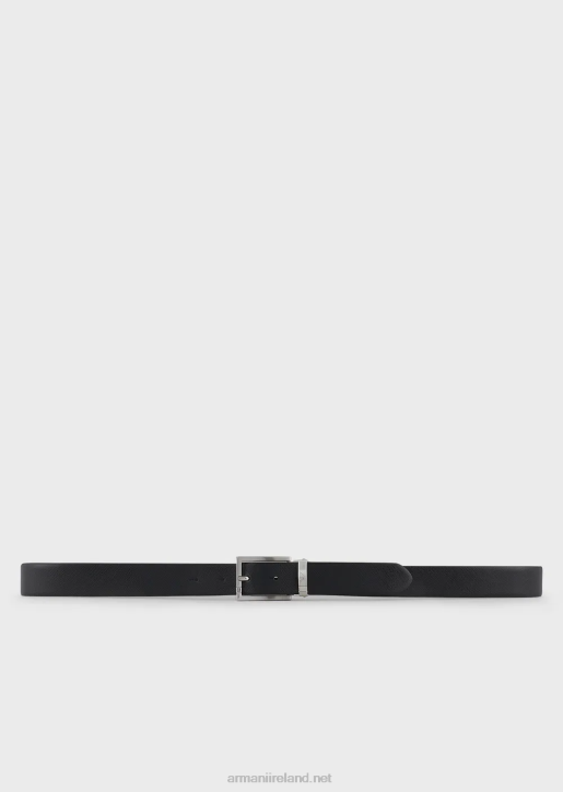 Men 086V2030 Gift Box With Reversible Belt In Saffiano Leather And Interchangeable Buckle Armani Black