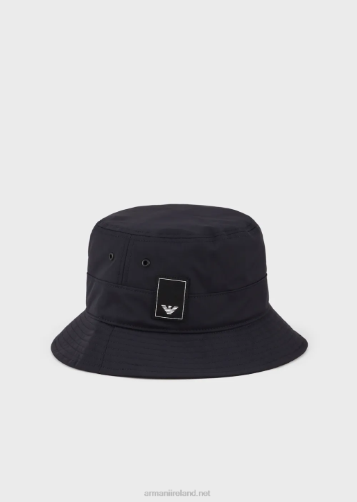 Men 086V2031 Travel Essentials Nylon Cloche Hat Armani Navy Blue