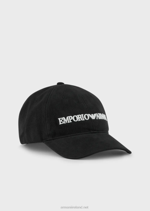 Men 086V2044 Baseball Cap With Embossed Emporio Armani EmbroideryBlack
