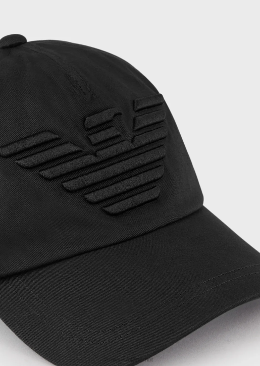 Men 086V2045 Baseball Cap With Embroidered Oversized Eagle Armani Black