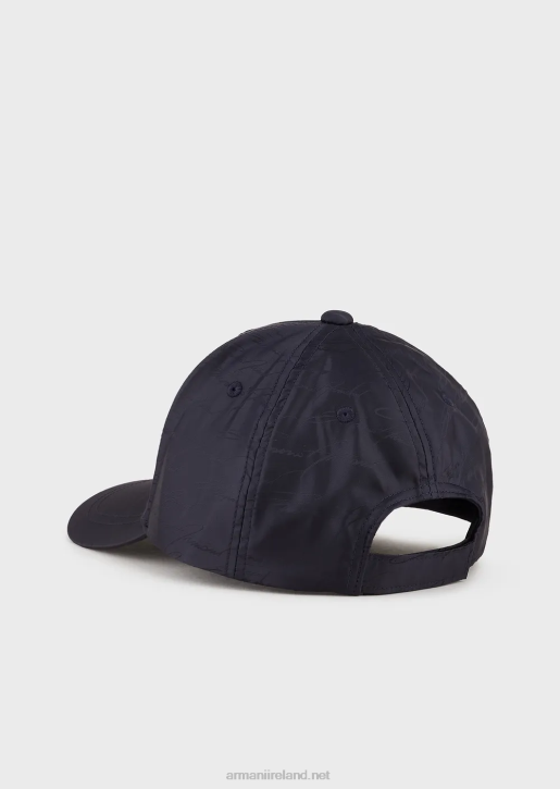 Men 086V2050 Jacquard Nylon Baseball Cap With All-Over Logo Armani