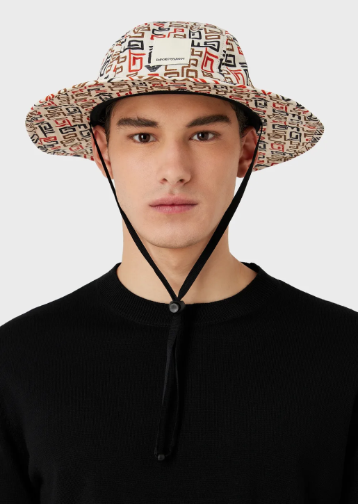 Men 086V2055 Sustainable Collection Recycled Ripstop Nylon Hat Armani