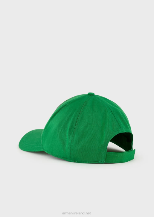Men 086V2058 Sustainable Collection Organic-Cotton Baseball Cap With Oversized Embroidery Armani