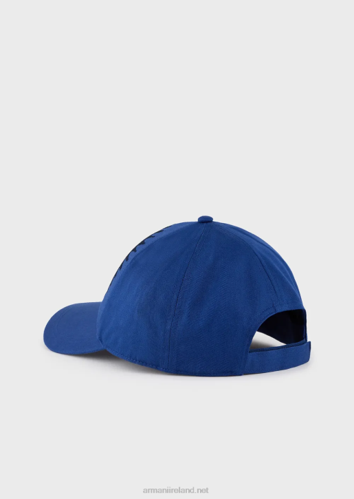 Men 086V2059 Sustainable Collection Organic-Cotton Baseball Cap With Oversized Embroidery Armani