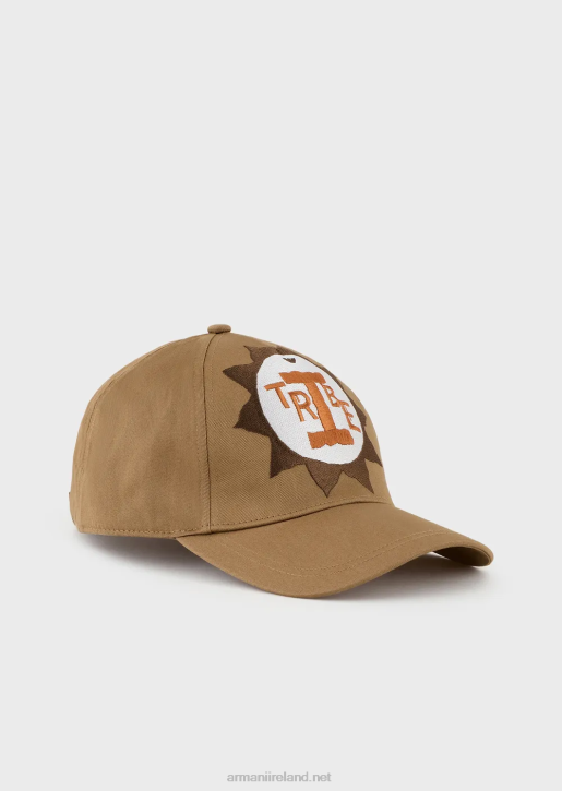 Men 086V2060 Sustainable Collection Organic-Cotton Baseball Cap With Oversized Embroidery Armani