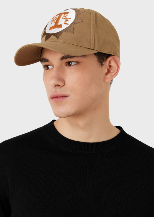 Men 086V2060 Sustainable Collection Organic-Cotton Baseball Cap With Oversized Embroidery Armani