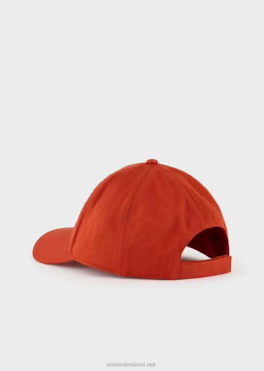 Men 086V2061 Sustainable Collection Organic-Cotton Baseball Cap With Oversized Embroidery Armani