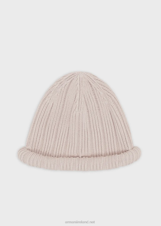 Men 086V2063 Sustainable Collection Organic-Cotton Ribbed Beanie With Turned-Up Brim Armani