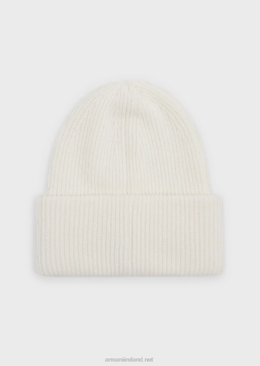Men 086V2071 Ribbed, Wool Beanie With Logo Patch Armani