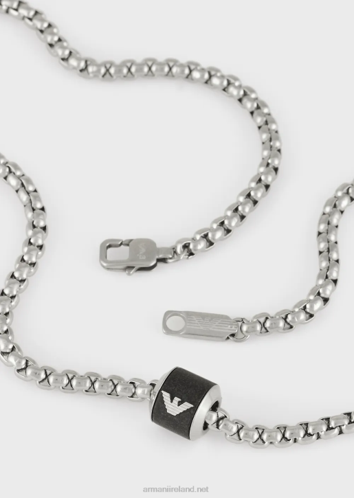 Men 086V2089 Black Marble Chain Necklace Armani
