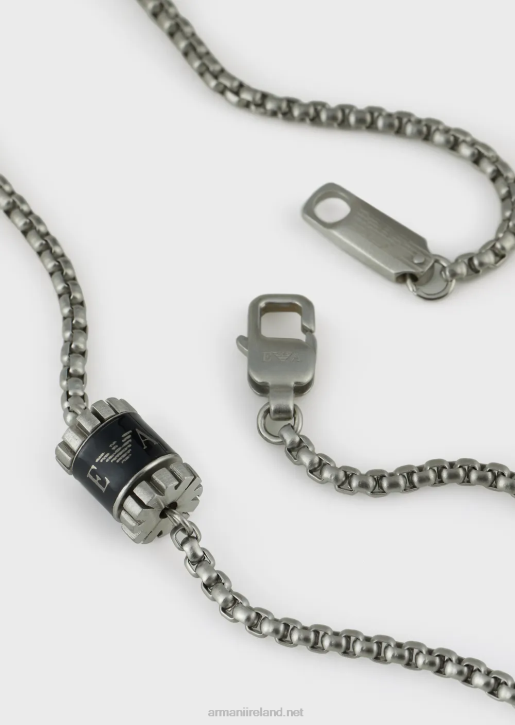 Men 086V2098 Emporio Armani Stainless Steel Chain NecklaceSilver