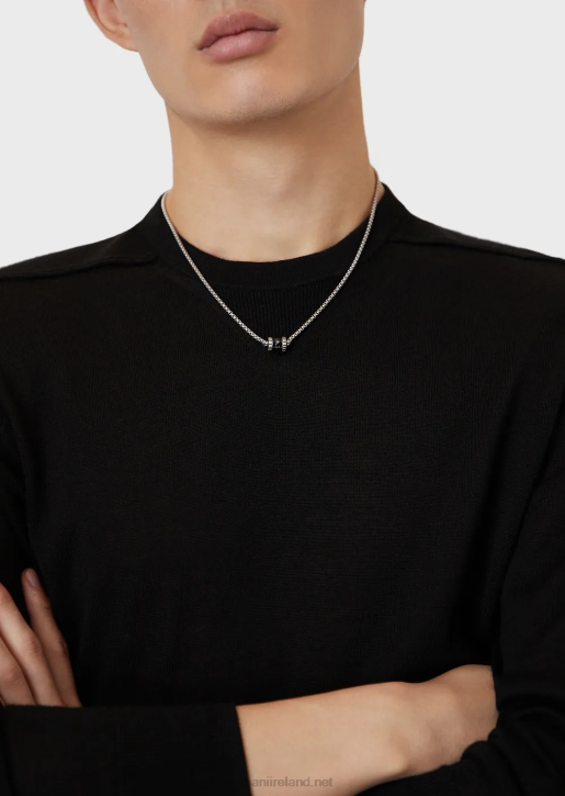 Men 086V2098 Emporio Armani Stainless Steel Chain NecklaceSilver
