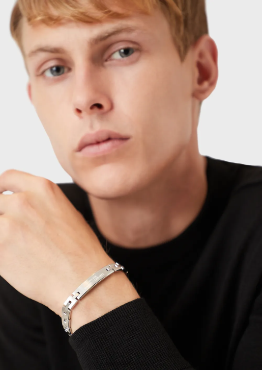 Men 086V2106 Emporio Armani Stainless Steel Chain BraceletSilver
