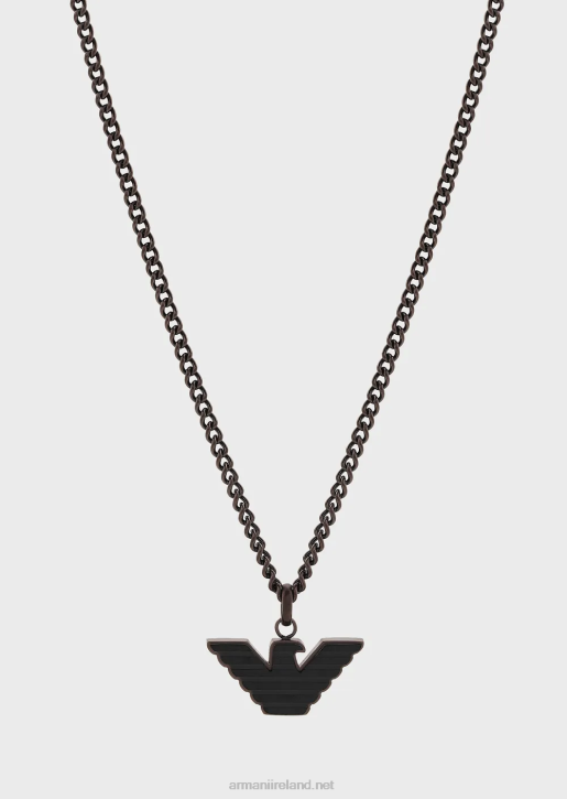 Men 086V2109 Brown And Black Stainless Steel Pendant Necklace Armani Brown