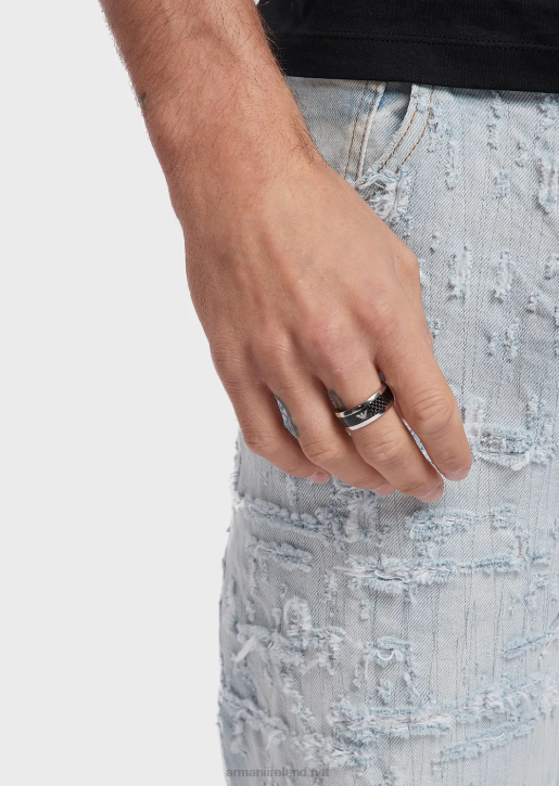 Men 086V2112 Stainless Steel Ring Armani