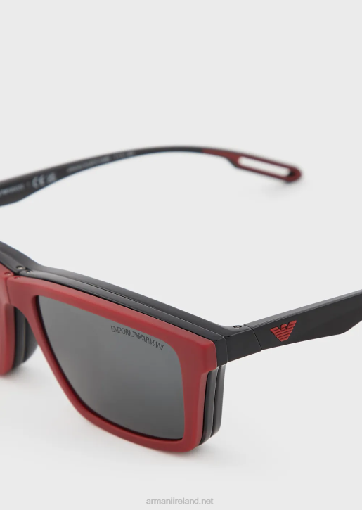 Men 086V2325 Rectangular Sunglasses With Interchangeable Lenses Armani Black
